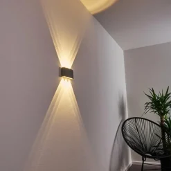 hofstein Abaiang Applique murale d'extérieur LED Argenté, 6 lumières