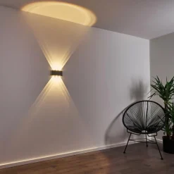 hofstein Abaiang Applique murale d'extérieur LED Argenté, 6 lumières