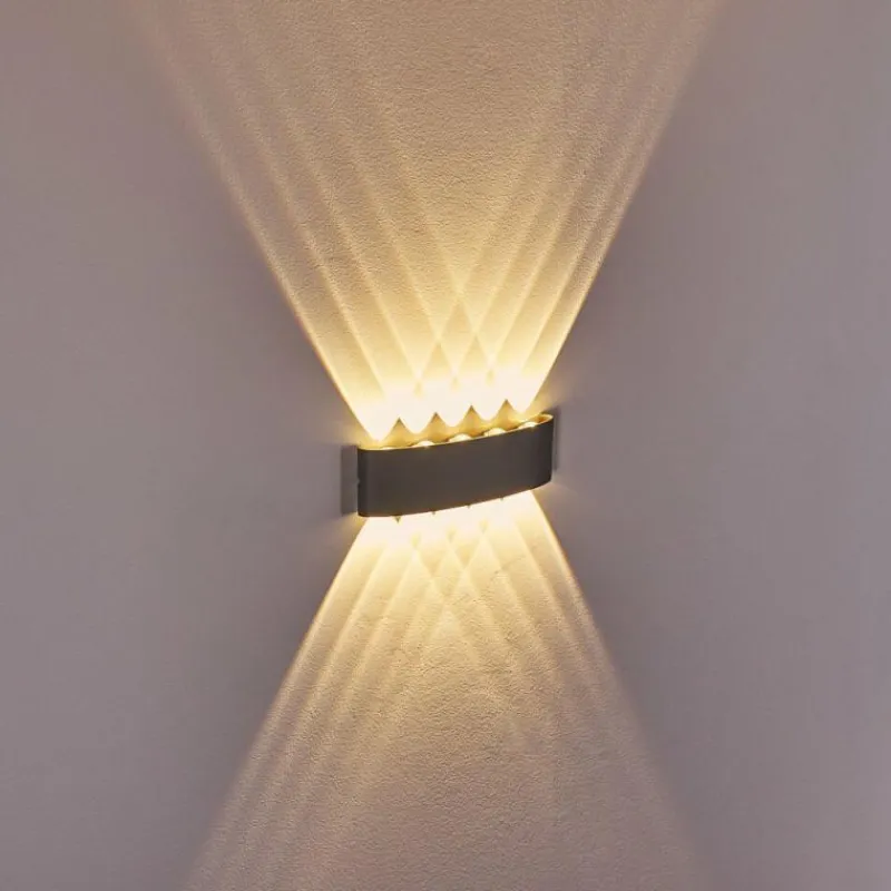 hofstein Abaiang Applique murale d'extérieur LED Argenté, 10 lumières