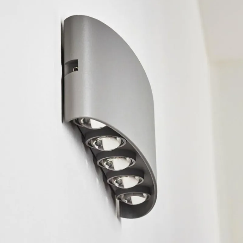 hofstein Abaiang Applique murale d'extérieur LED Argenté, 10 lumières