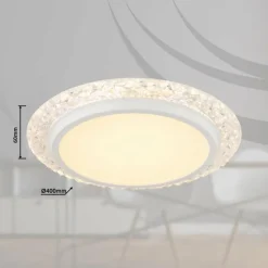 Luminaires Globo Lighting Abigail Plafonnier LED Blanc, 1 lumière* Éclairage Led