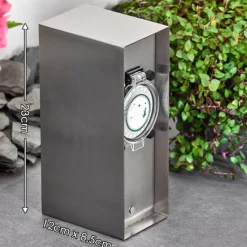 hofstein Abilene Prises électriques d'extérieur Acier inoxydable, Gris