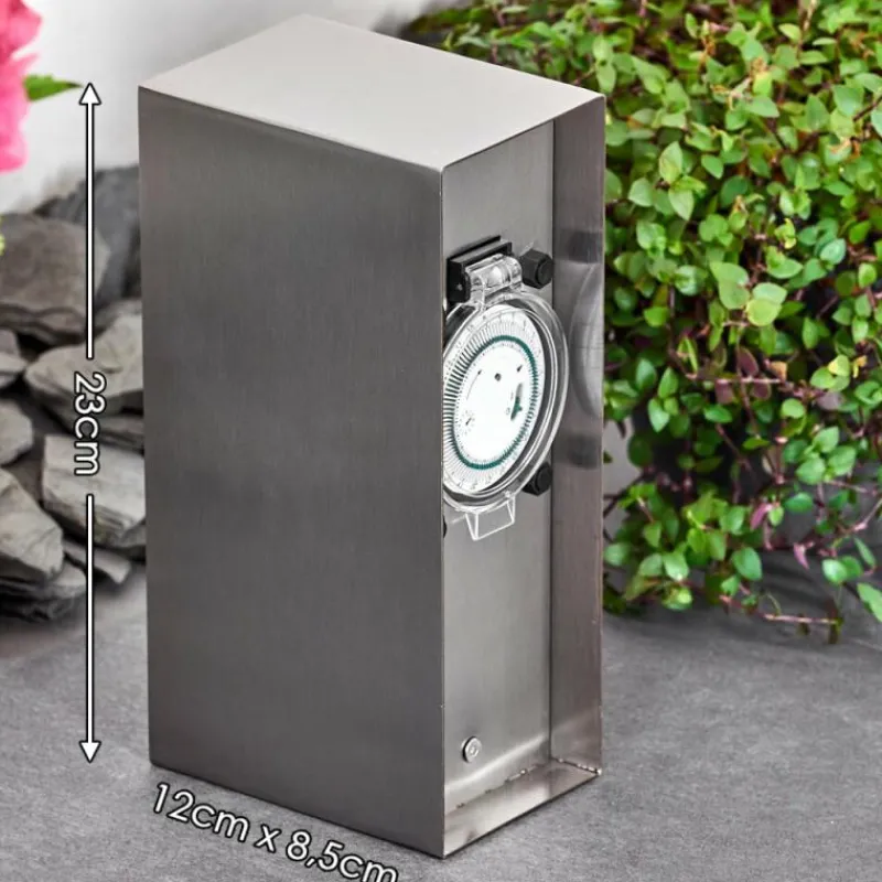 hofstein Abilene Prises électriques d'extérieur Acier inoxydable, Gris