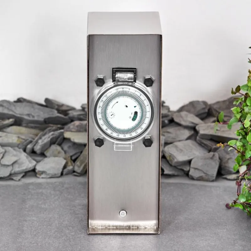 hofstein Abilene Prises électriques d'extérieur Acier inoxydable, Gris