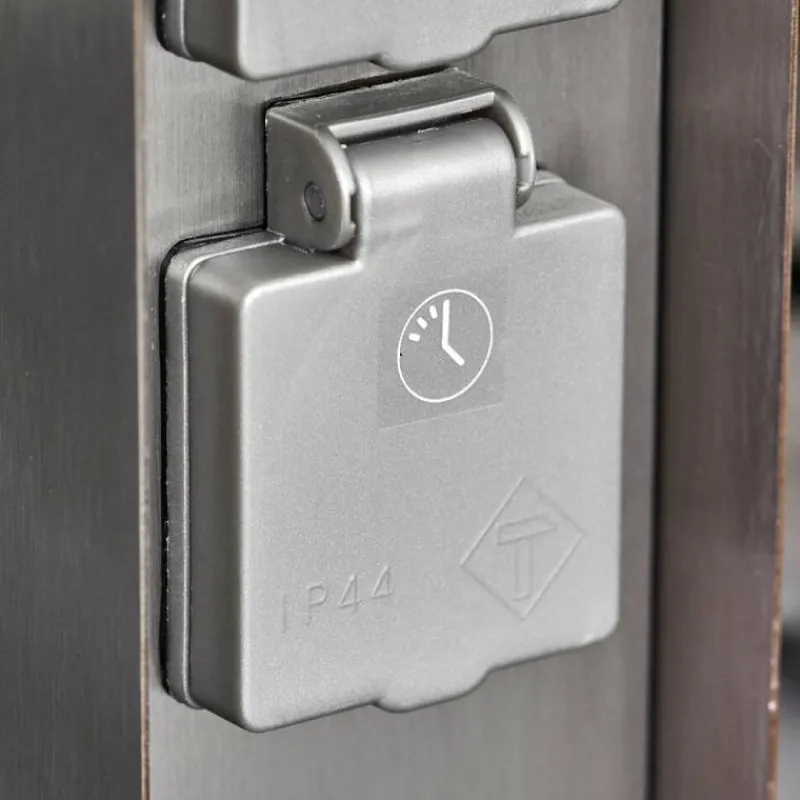 hofstein Abilene Prises électriques d'extérieur Acier inoxydable, Gris