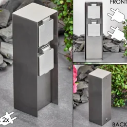 hofstein Abilene Prises électriques d'extérieur Acier inoxydable, Gris