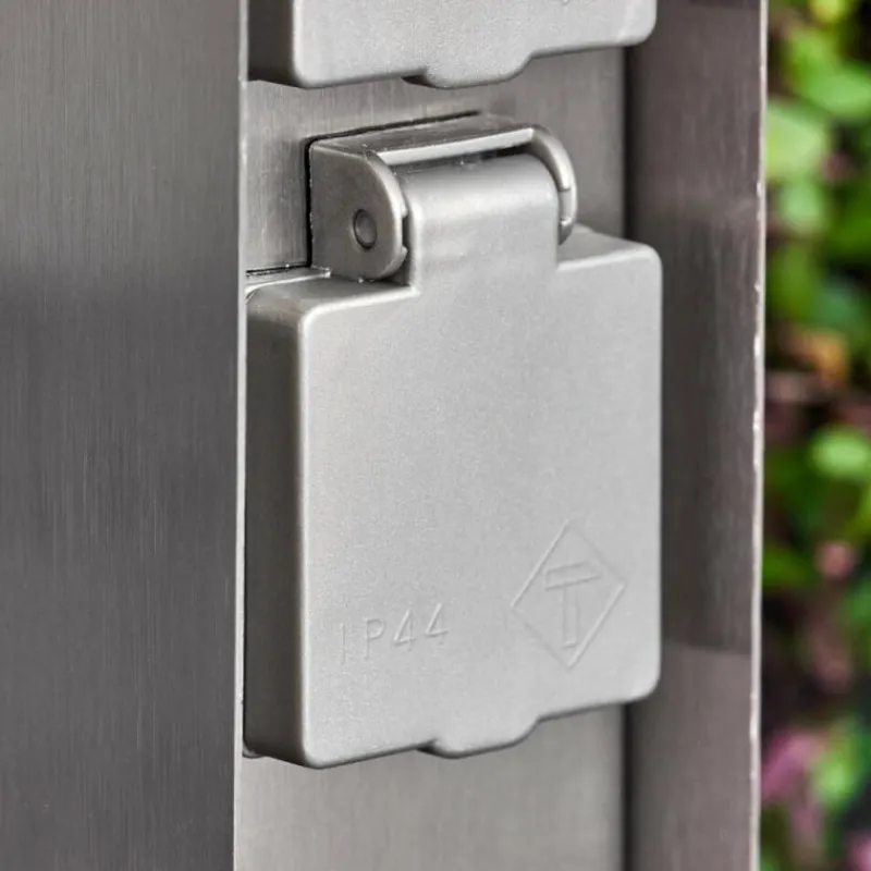 hofstein Abilene Prises électriques d'extérieur Acier inoxydable, Gris