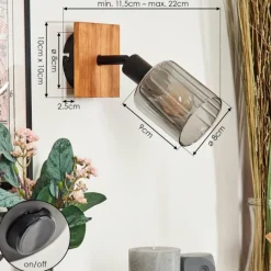 hofstein Aggebo Applique murale, Spot mural Écru, Noir, 1 lumière