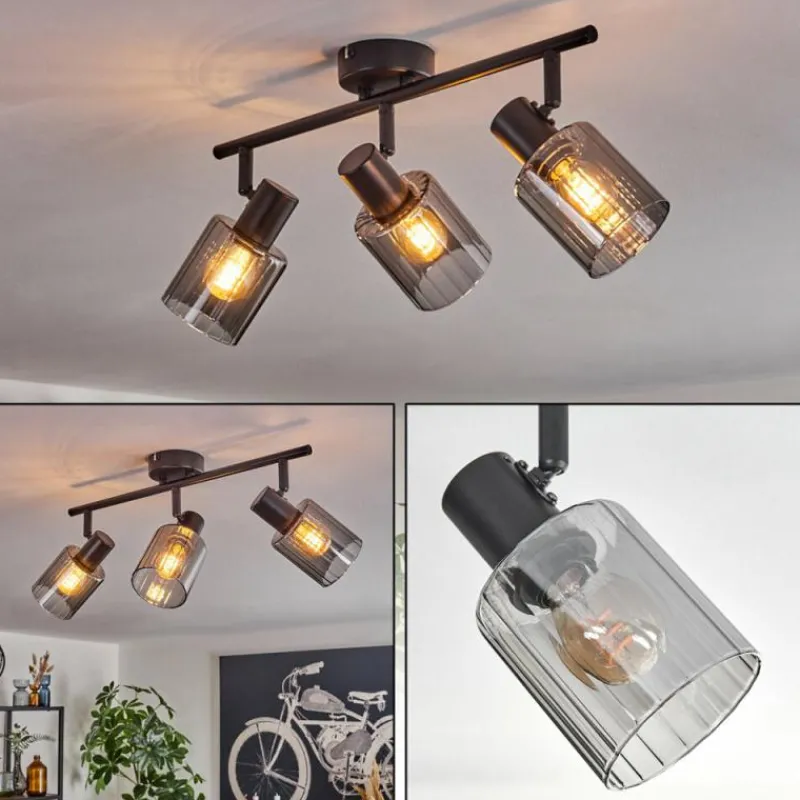 hofstein Aggebo Plafonnier Noir, 3 lumières