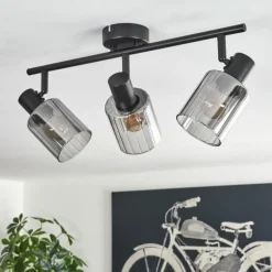 hofstein Aggebo Plafonnier Noir, 3 lumières