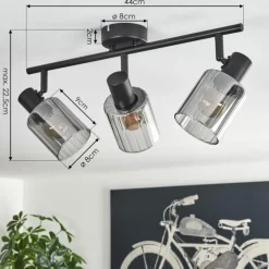 hofstein Aggebo Plafonnier Noir, 3 lumières