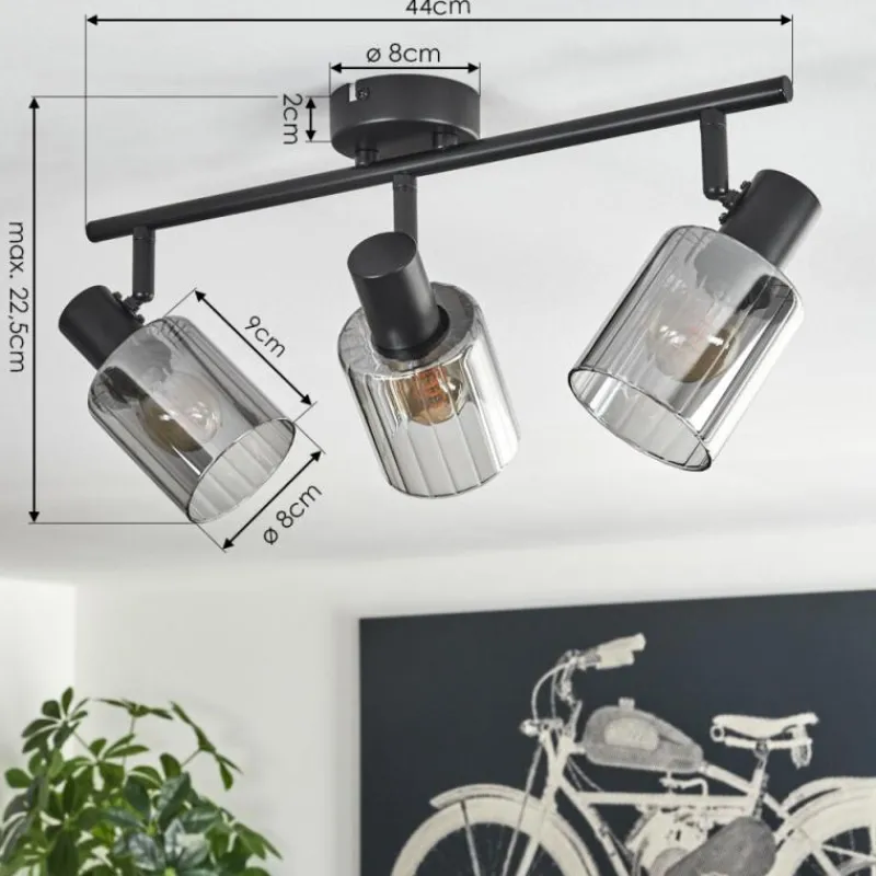 hofstein Aggebo Plafonnier Noir, 3 lumières