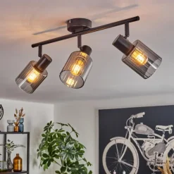 hofstein Aggebo Plafonnier Noir, 3 lumières