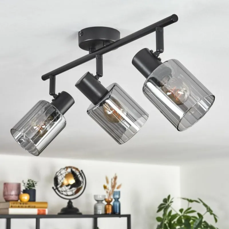 hofstein Aggebo Plafonnier Noir, 3 lumières