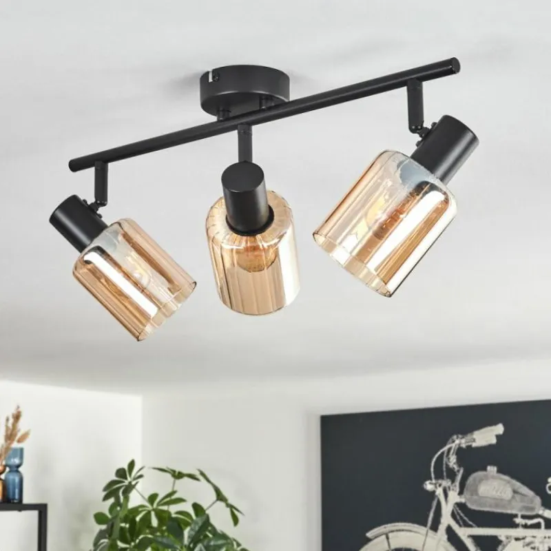 hofstein Aggebo Plafonnier Noir, 3 lumières