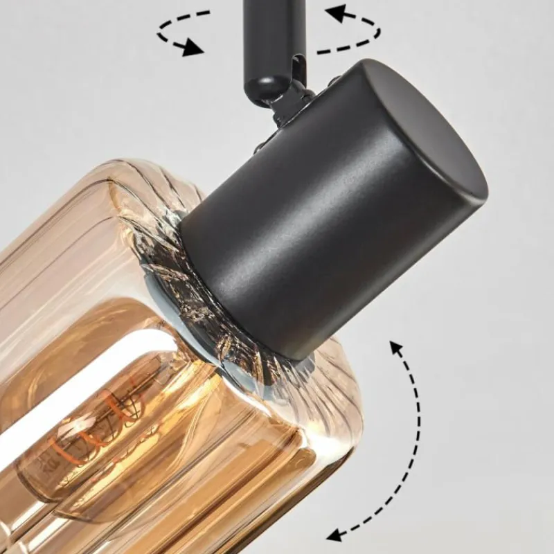 hofstein Aggebo Plafonnier Noir, 3 lumières