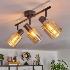 hofstein Aggebo Plafonnier Noir, 3 lumières