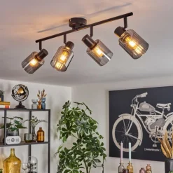 hofstein Aggebo Plafonnier Noir, 4 lumières