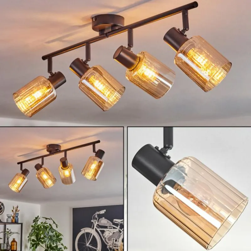 hofstein Aggebo Plafonnier Noir, 4 lumières