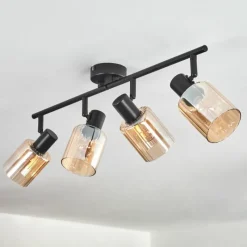 hofstein Aggebo Plafonnier Noir, 4 lumières