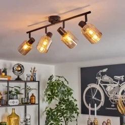 hofstein Aggebo Plafonnier Noir, 4 lumières