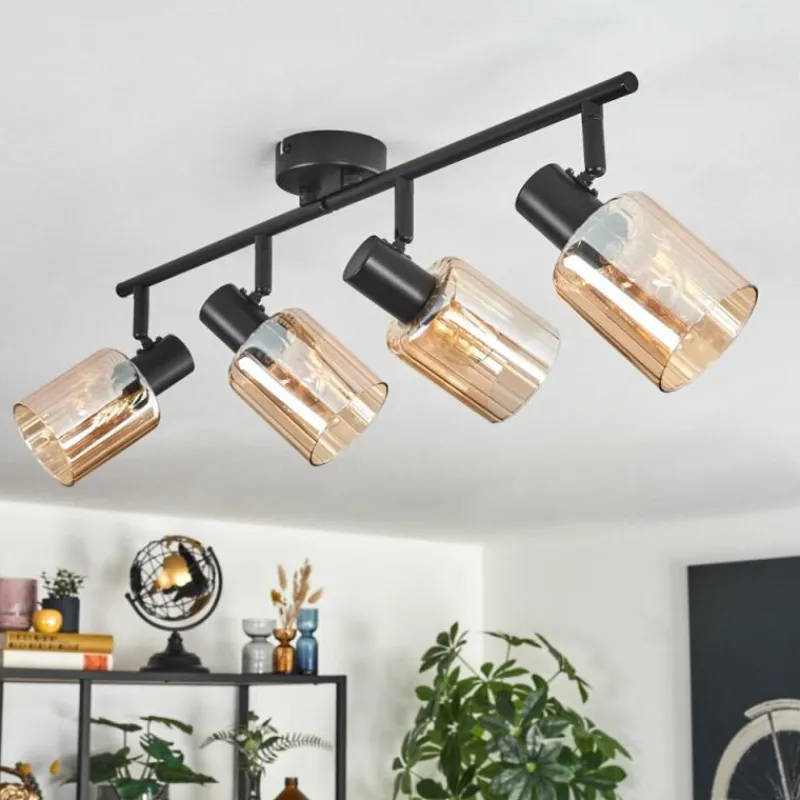 hofstein Aggebo Plafonnier Noir, 4 lumières