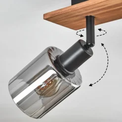 hofstein Aggebu Plafonnier Écru, Noir, 2 lumières