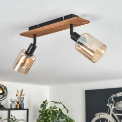 hofstein Aggebu Plafonnier Écru, Noir, 2 lumières