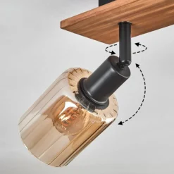 hofstein Aggebu Plafonnier Écru, Noir, 2 lumières