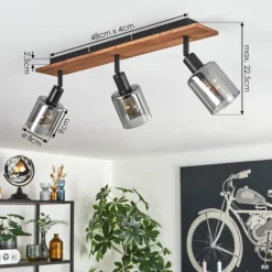 hofstein Aggebu Plafonnier Écru, Noir, 3 lumières