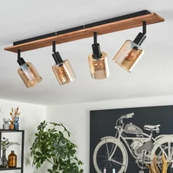 hofstein Aggebu Plafonnier Écru, Noir, 4 lumières