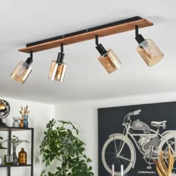 hofstein Aggebu Plafonnier Écru, Noir, 4 lumières