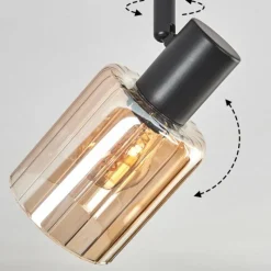 hofstein Aggebu Plafonnier Noir, 2 lumières