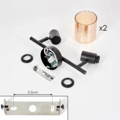 hofstein Aggebu Plafonnier Noir, 2 lumières