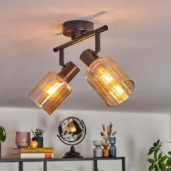 hofstein Aggebu Plafonnier Noir, 2 lumières