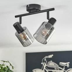 hofstein Aggebu Plafonnier Noir, 2 lumières