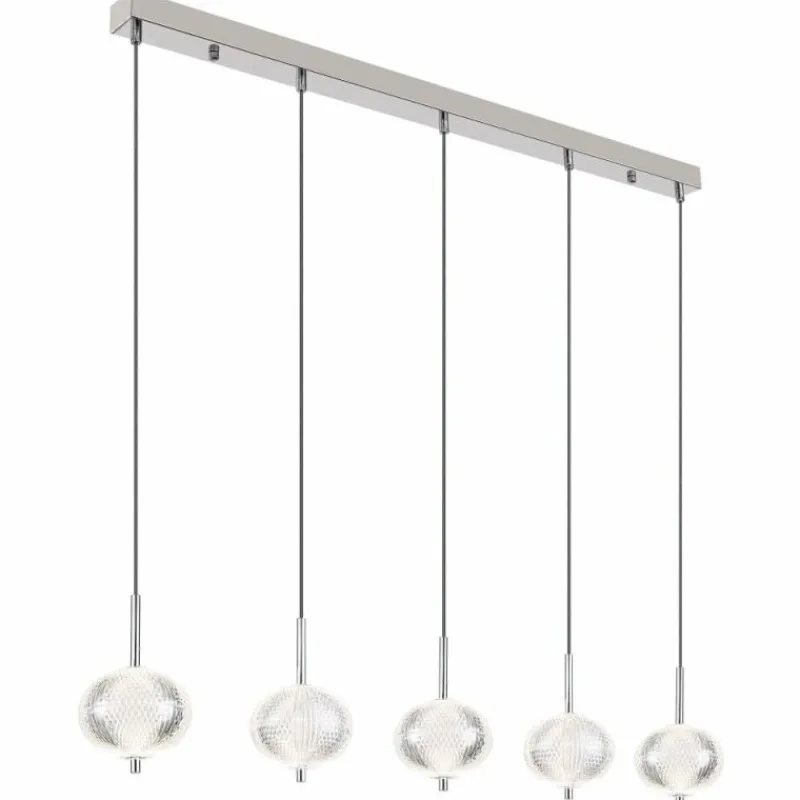 Lampes À Boules-Luminaires Globo Lighting Aida Suspension LED Chrome, 1 lumière