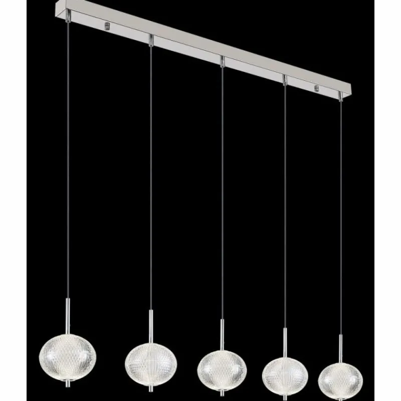 Lampes À Boules-Luminaires Globo Lighting Aida Suspension LED Chrome, 1 lumière