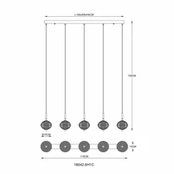 Lampes À Boules-Luminaires Globo Lighting Aida Suspension LED Chrome, 1 lumière