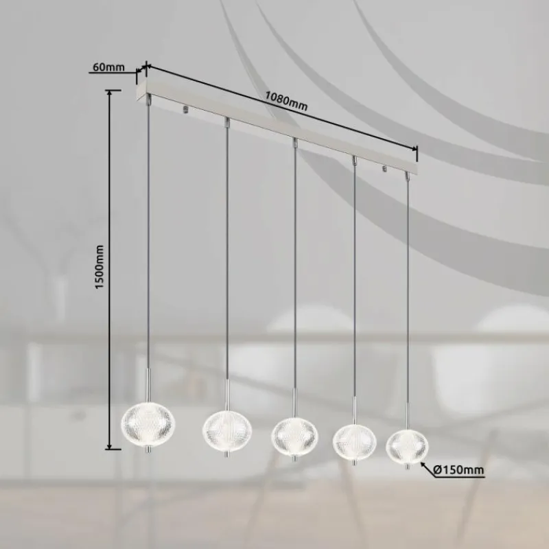 Lampes À Boules-Luminaires Globo Lighting Aida Suspension LED Chrome, 1 lumière