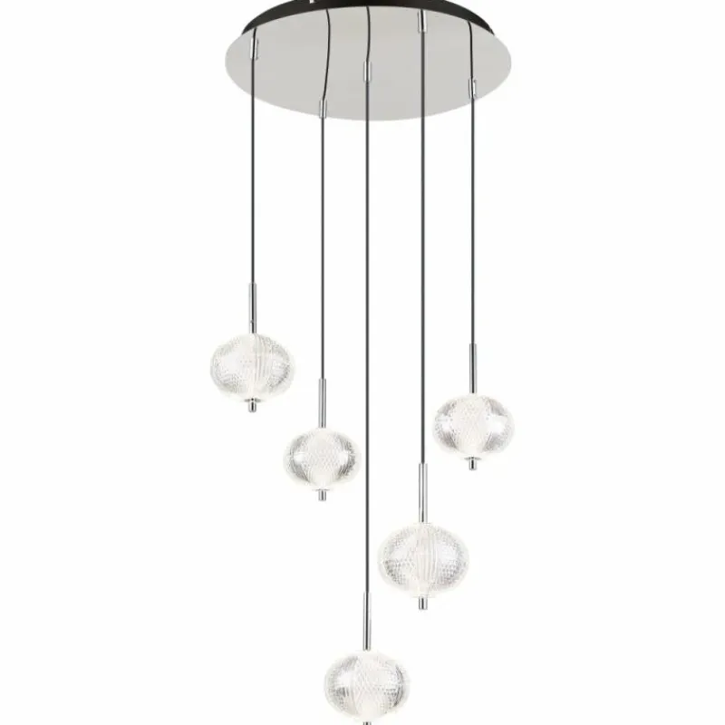 Lampes À Boules-Luminaires Globo Lighting Aida Suspension LED Chrome, 1 lumière