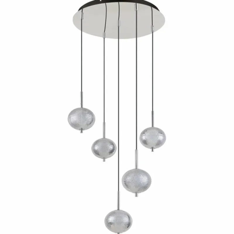 Lampes À Boules-Luminaires Globo Lighting Aida Suspension LED Chrome, 1 lumière
