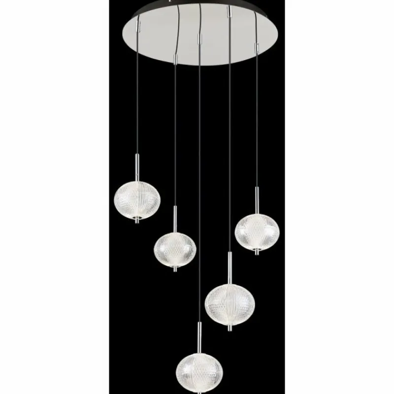 Lampes À Boules-Luminaires Globo Lighting Aida Suspension LED Chrome, 1 lumière