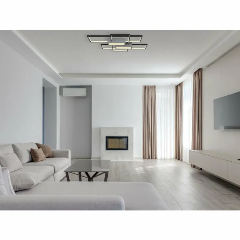 Luminaires Globo Lighting AIGINA Plafonnier LED Noir, 1 lumière, Télécommandes