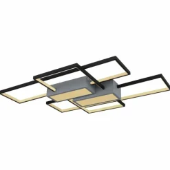 Luminaires Globo Lighting AIGINA Plafonnier LED Noir, 1 lumière, Télécommandes