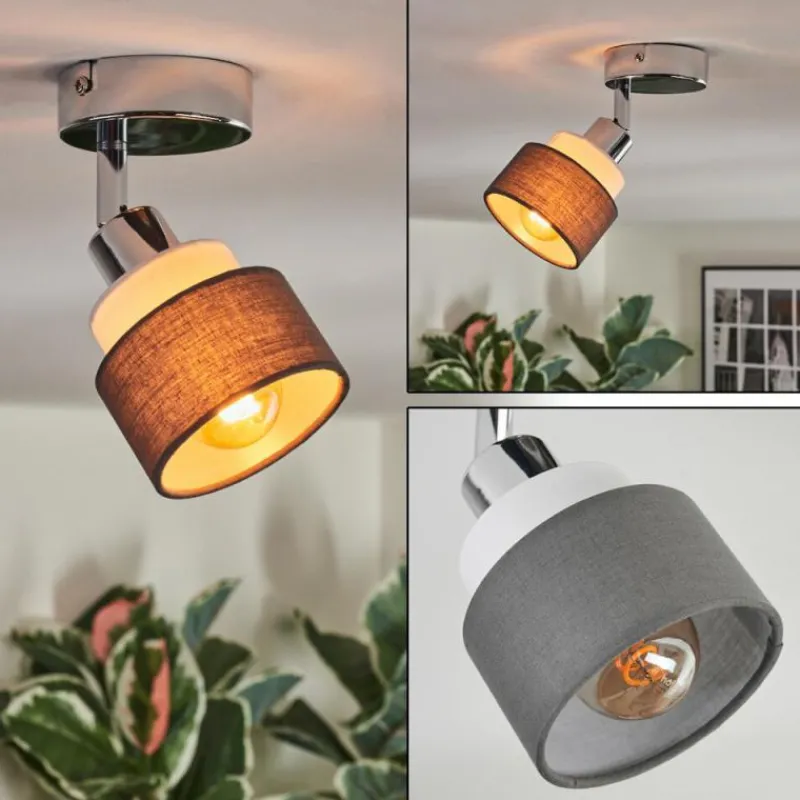 Lampes En Tissu-hofstein Ailer Plafonnier, Spot de plafond Chrome, 1 lumière