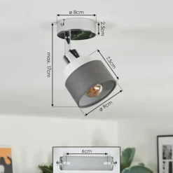 Lampes En Tissu-hofstein Ailer Plafonnier, Spot de plafond Chrome, 1 lumière