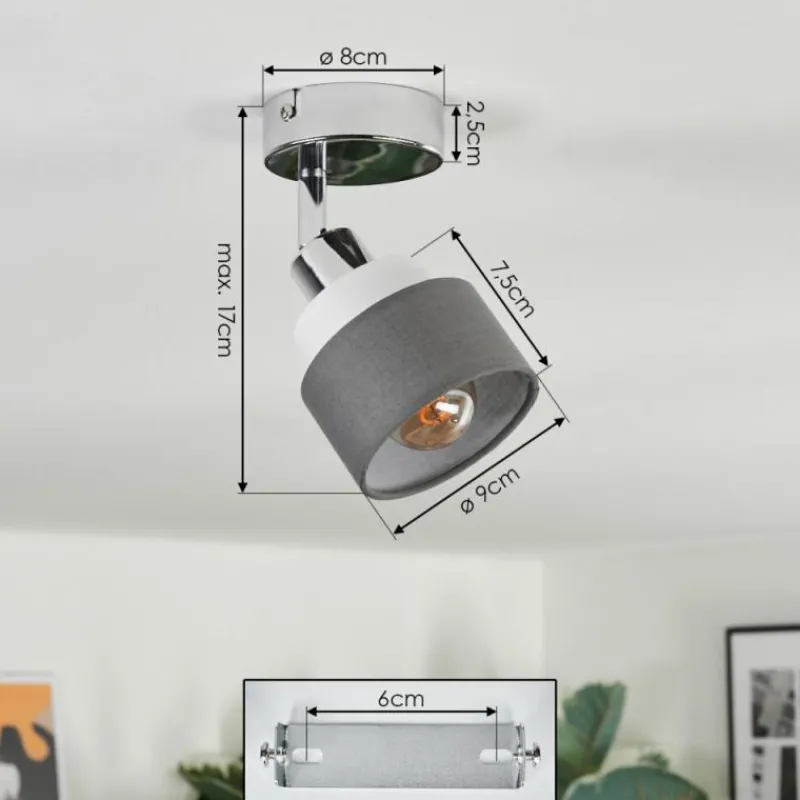 Lampes En Tissu-hofstein Ailer Plafonnier, Spot de plafond Chrome, 1 lumière