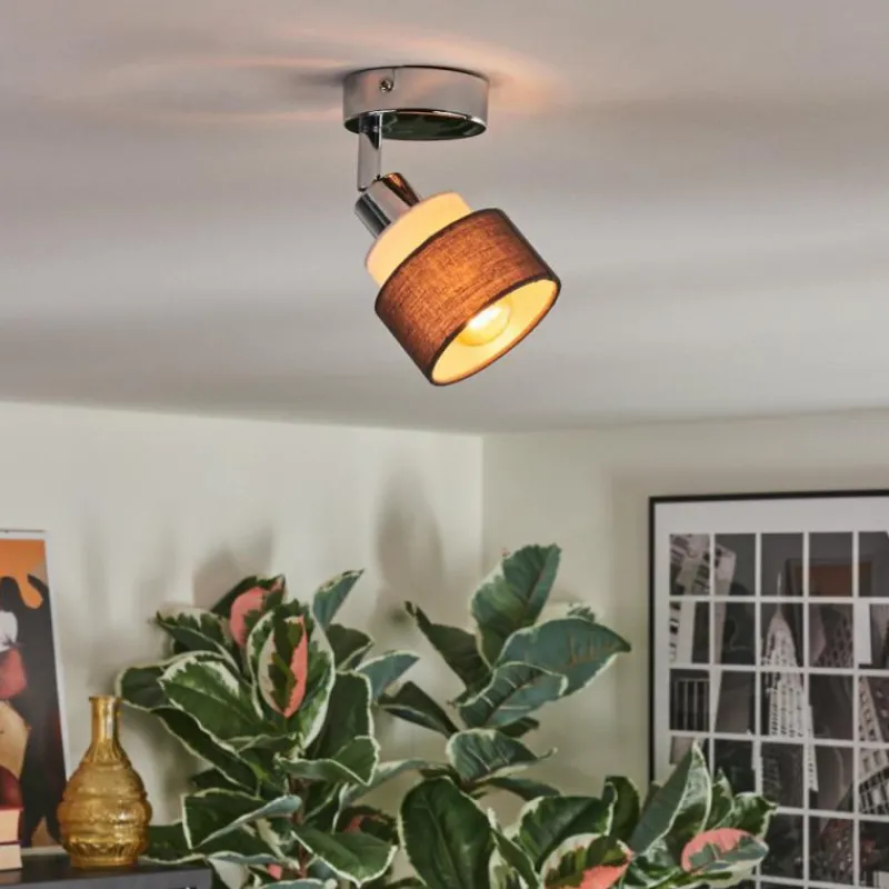 Lampes En Tissu-hofstein Ailer Plafonnier, Spot de plafond Chrome, 1 lumière
