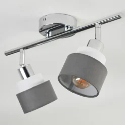 Lampes En Tissu-hofstein Ailer Plafonnier, Spot de plafond Chrome, 2 lumières